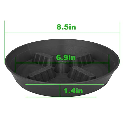 4 Pack Plant Saucer 8 inch, 10 12 14 17 inch, Plant Stand Plastic Plant Saucers for Indoors Outdoor, Heavy Duty Flower Planter Drip Trays for Pots, Pot Saucers for Plants, Grow Bags Saucers - color: Black, size: 8"-4 Pack