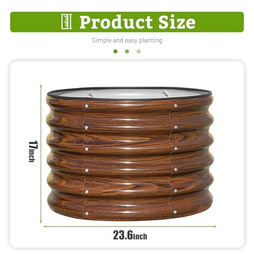 SnugNiture 2×2×1.5 FT 4 PCS Round Raised Garden Bed Outdoor,Brown - color: Brown, size: 2×2×1.5ft(4 Pack)