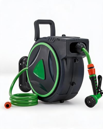 Garvee Retractable Garden Hose Reel, 5/8 IN x 65 ft Wall Mounted Heavy Duty - size: 5/8'' 65FT