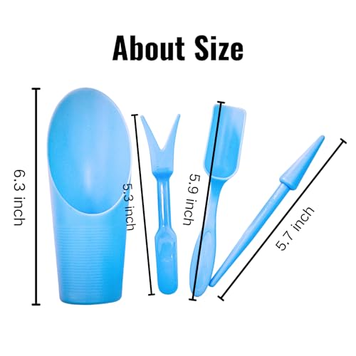 Garden Shovel Hand Tools Transplanting Potting Bonsai Soil Scoop Plastic Succulent Kits,Mini Garden Plant Care Shovel Soil (Blue) - color: Blue
