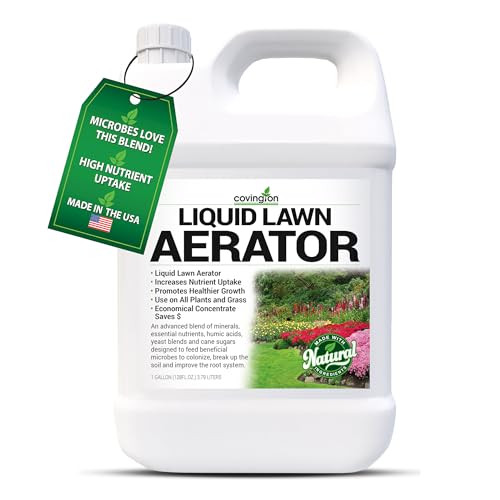 Covington Liquid Lawn Aerator (1 Gallon) – Soil Conditioner & Softener for Lawns & Gardens – Loosens Clay & Compacted Soil for Better Water & Nutrient Absorption – Liquid Aeration Concentrate - size: 1 Gallon