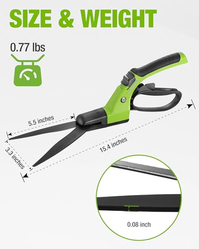 WORKPRO Grass Shears Handheld, Grass Clippers with 360 Degree Swivel Blades