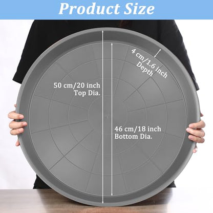 Eccliy 12 Pcs Plastic Plant Saucers Tray, Gray, 20 Inch, Round - color: Gray, size: 20 Inch, style: Round