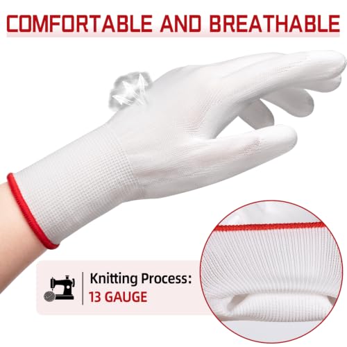 10 Pairs Gardening Gloves Breathable Light Duty Work Glove White - size: Medium