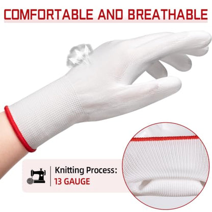 10 Pairs Gardening Gloves Breathable Light Duty Work Glove White - size: Medium