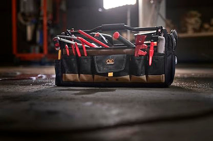 Custom Leathercraft WORK GEAR 1579 20 Inch, Open Top, Soft Sided Tool Box, 27 Pockets - style: 20-Inch Toolbox