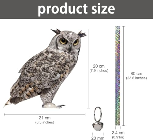 Owl to Scare Animals, 5 Pack Hanging Effective Owl Control Device to Keep Animals Pigeon Woodpecker Away from Outdoor Garden Yard - color: Grey-5