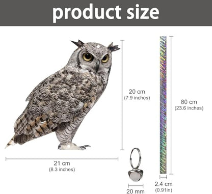 Owl to Scare Animals, 5 Pack Hanging Effective Owl Control Device to Keep Animals Pigeon Woodpecker Away from Outdoor Garden Yard - color: Grey-5