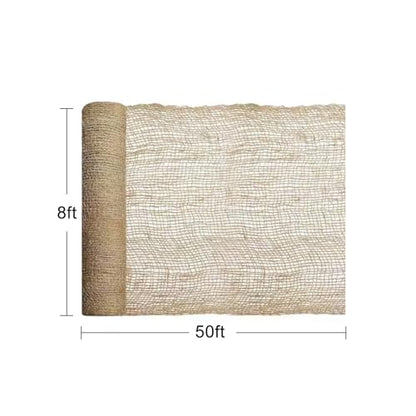 Agfabric 8ftx50ft Natural Jute Erosion Control Blanket, 6.5oz Medium Density Jute Garden Netting Mesh Blanket Soil Saver - 400 Sq.Ft.Coverage, 1 Burlap Roll - size: 8' x 50'