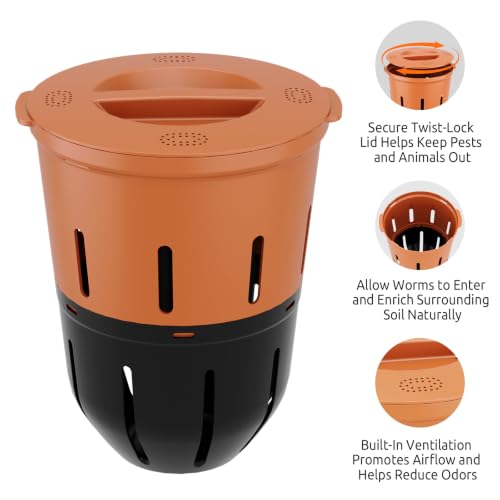 In-Ground Worm Compost Bin, 2 Pack 3.3 Gallon Worm Composter