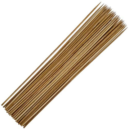 HAHIYO 12Inches 50Pcs Natural Carbonized Bamboo Plant Stake Wood Garden Stake Bamboo Rod Wooden Plant Support Floral Stick for Orchid Tomato Potted Indoor Outdoor Gardening - size: 12In-50P