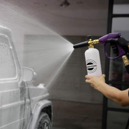 Sooprinse Foam Cannon Snow Foam Lance Nozzle Pressure Washer Jet Wash，Foam cannon lance kit with Pressure Washer Spray Gun,30 Degree Gutter Cleaner Wand with Nozzle Tip Attachment - color: Purple