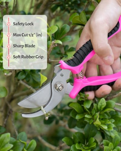 5 Piece Pink Gardening Tool Set for Women - style: 5-Piece Pink With Bag