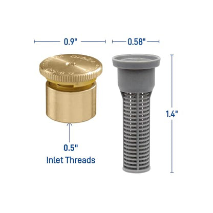 Orbit Brass Pop-Up Sprinkler Nozzle, Up to 15-Ft Adjustable Arc - 53574W