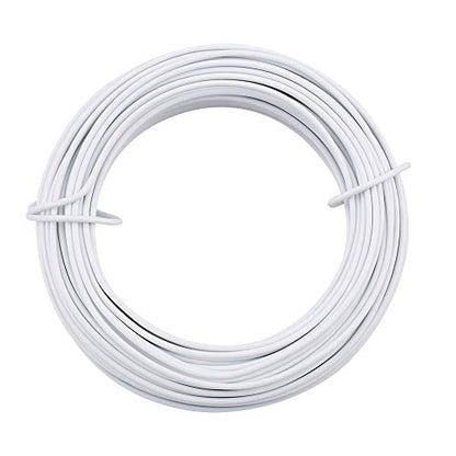 KINGLAKE 66 Feet White Sturdy Plastic Coated Garden Wire 2mm Plant Twist Tie - color: White