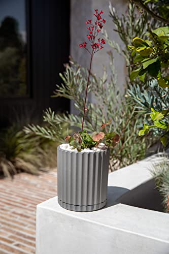 Veradek Demi Series Demi 6" Planter w/Tray, Grey - color: Gray, size: 6 inch