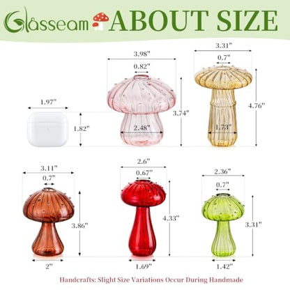Glasseam Mushroom Plant Propagation Station: 5 Pcs Glass Mini Terrarium - color: Colorful, size: 5