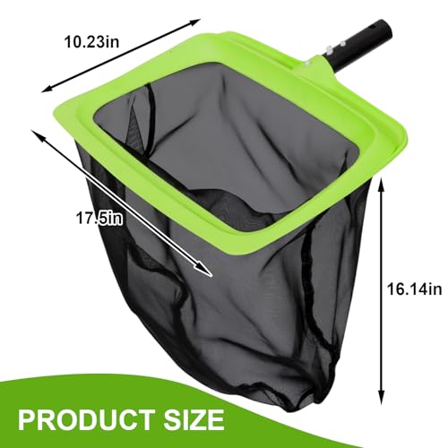 Sepetrel Pool Skimmer Net, Fine Nylon Mesh Deep Leaf Rake, No Pole - size: Deep Leaf Rake — No Pole