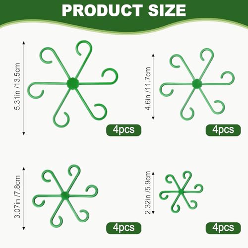 16PCS Plant Stem Support, Plant Stem Holder for Indoor Plants, Climbing Houseplant Stem Supports, Reusable Plant Stabilizer - color: green