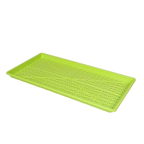SUNPACK 10" x 20" Heavy Duty Mesh Plastic Seed Starting Tray, Lime Green, 1" - Ensures Water Drainage and Aeration, Perfect for Greenhouses or Indoor Gardening - color: Lime Green