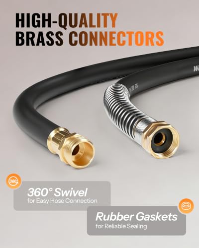 15FT x 5/8" Rubber Garden Hose, Heavy Duty 15 Foot Water Hose - color: Black, size: 15FT 5/8