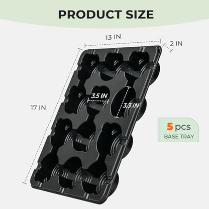 homenote 5 Pack Reusable 12 Cell Seed Starter Trays for 4 Inch Nursery Pots - size: 4 Inch, style: 5 Pack Seed Starter Tray