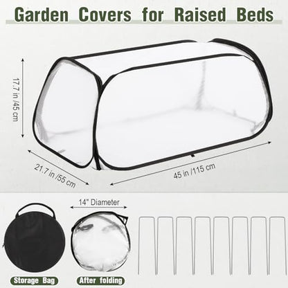 4 Pack 4 Pack 45 x 22 x 18 in Garden Covers for Raised Beds with Stakes