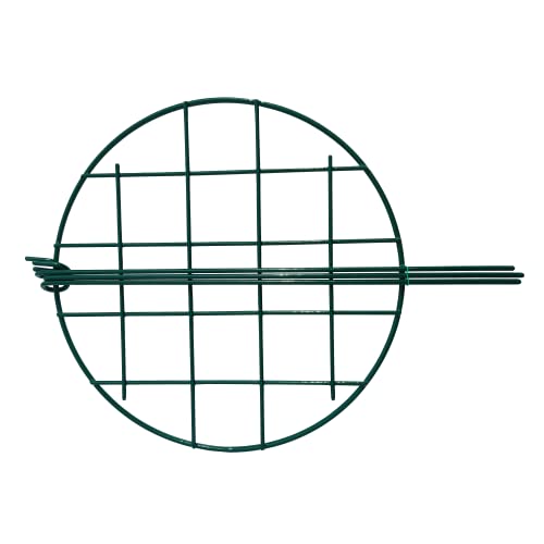 5 Pack 12 x 16 inch Poeny Cage Grow Through Grid Plant Brace Flower Support Rings,Round Metal Plant Stakes Rings, Strong Large Garden Supports for Flowers, Peonies, Rose, Lily - size: 12"x16" Pack of 5