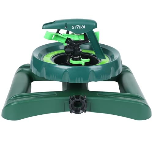 STYDDI Pattern Impulse Sprinkler for Medium to Large Yard Areas, Customizable Watering Pulsating Sprinklers for Yard, Lawn Impulse Sprinkler for Irregular Shapes, Covers up to 5,800 Sq. Ft