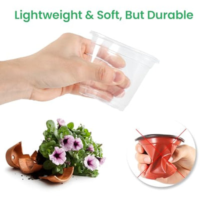 Bluepro Clear Nursery Pots with Drainage Holes, 3.5/4/5 Inch, 36-Pack - size: 3.5/4/5 Inch-36Pcs