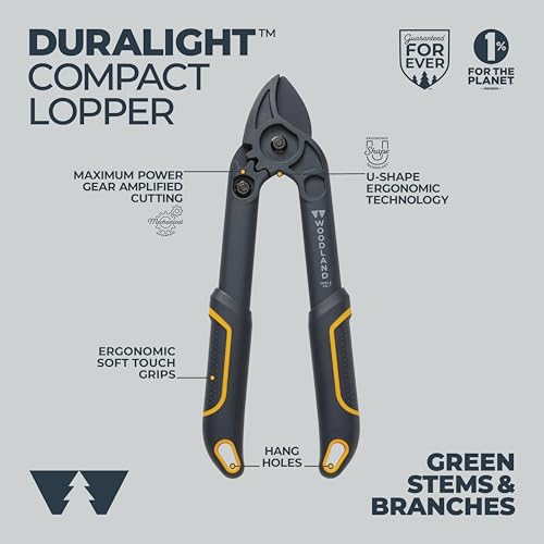 Woodland Tools Duralight Compact Lopper, 16 Inch Anvil Branch Cutter with Gear Assist and Glass-Filled Nylon Handles, Lightweight Tree Pruner for Dry Branches, Tight Spaces, and Everyday Yard Work - style: Duralight Compact Lopper