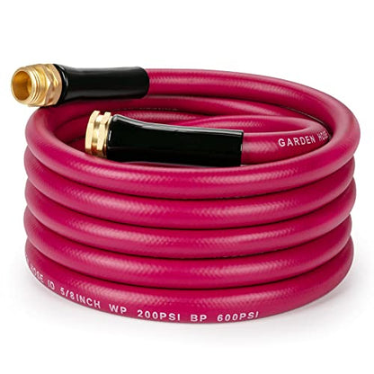 WELLUCK Garden Hose 5/8 in x 25 ft, Heavy Duty Durable Anti Kink Flexible Garden Water Hose for Drinking Water Safe BPA Free, All-weather Lightweight Water Hose for Garden RV Camper Marine - size: 5/8 in x 25FT, style: Pink