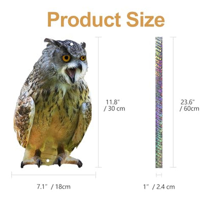 Owl to Keep Pigeons Away, 2Pcs Flat Plastic Owl - color: Brown 2pcs