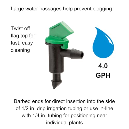 Rain Bird FE40-25S Drip Emitter, 4 GPH, 25-Pack - style: 4 GPH Flag