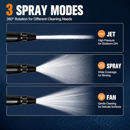 2 Pack High Pressure Hose Nozzle, Home High-Pressure Car Wash Water Gun with Booster Nozzle and Hose, Adjustable Spray Patterns for Car Washing and Outdoor Cleaning