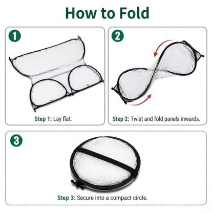 2Pack Pop Up Mesh Crop Cage 46"x22"x16" Plant Protection Tent