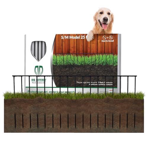 Dig Defence Original Animal Barrier Garden Fence - S/M, 25 Pack (Black) - style: Pack of 25 (Black)