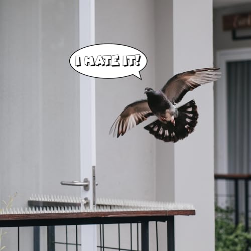 ohlela 24 Pack Bird Spikes for Outside to Keep Birds Away - 26.5ft Balcony Pigeon Deterrent, Bird Deterrents for Outside Patio, Bird Spikes for Pigeons and Other Small Birds, Crows, Woodpeckers