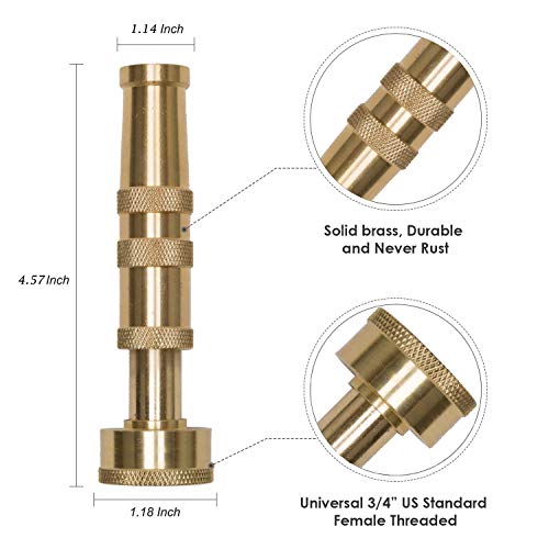 BEAULIFE 304 Stainless Steel Metal Garden Hose 25 Feet with Brass Garden Hose Nozzle Flexible, Portable & Lightweight Kink Free Garden Water Outdoor Hose - size: 25Ft
