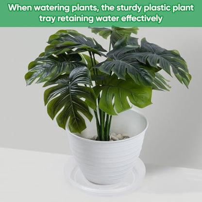 Plant Saucer 10 Pack of 14 inch, Clear Plastic Flower Plant Pot Saucer, Heavy Duty Plant Drip Trays Saucers for Indoor, Plant Water Tray for Planters - size: 14 inch-10 Pack