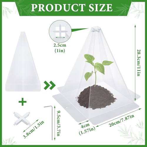 Reusable Plastic Garden Cloches, 7.8" x 11" Mini Greenhouse, 1.2mm Thick Clear Bell Covers with Metal Stakes Against Sun, Frost, Snails, Plant Protector (30pcs-Clear) - size: 30pcs-clear