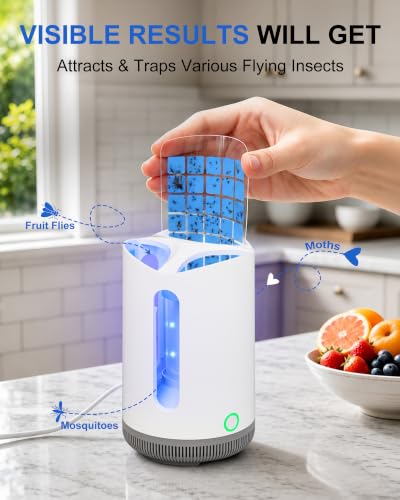 WOWCATCH 3-Stage Fruit Fly Trap for Indoors, Plug-in Bug Gnat Catcher