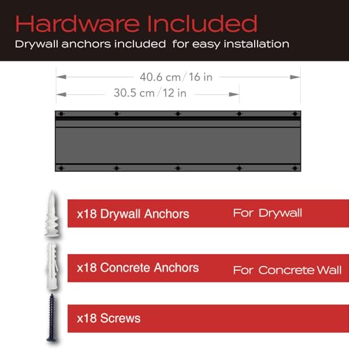 VAULTON 48" Garage Wall Organizer, Metal Slot Tool Rack, 3 Rails 8 Hooks - size: 11-Piece Set (3 Rails, 8 Hooks)