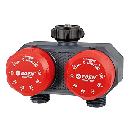 Eden 25124 2-Zone Mechanical Watering Timer, Red, Grey - style: 2-Zone
