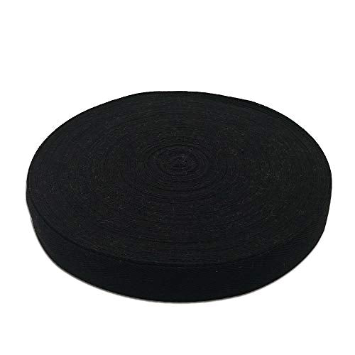 Natural Cotton Twill Tape 50 Yards 3/8 Inch Bunting Bias Tape Herringbone Webbing Tape Roll for Apron Sewing Dressmaking Craft (Black) - color: Black, size: 3/8inch