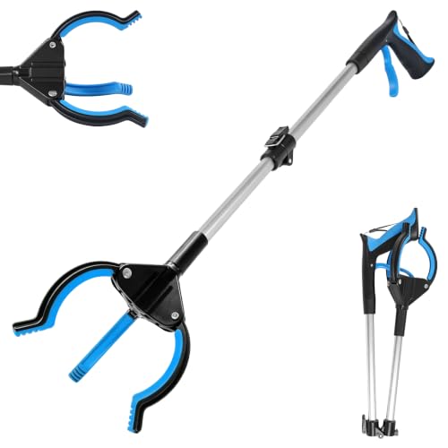 32" 3 Claw Grabber Reacher Tool, Heavy Duty Grabbers for Seniors, Pick Up Stick