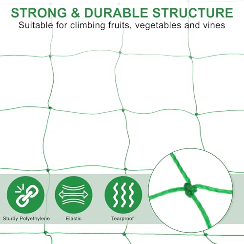 HARFINGTON Trellis Netting for Climbing Plants 3x6ft 18 Strands - color: Green, size: 3ft x 6ft, 18 Strands