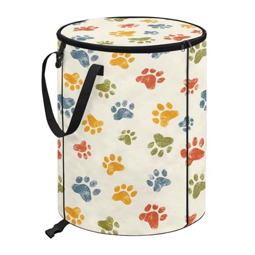 BIGCARJOB Footprint Outdoor Trash Can with Lid, Foldable Trash Can Collapsible Pop Up Garbage Bin Waste Basket Storage for Travelers Camper Trailer - color: Footprint