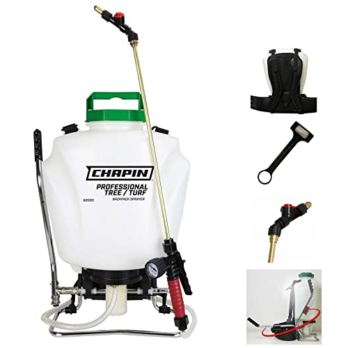 Chapin International Chapin 62000 Tree/Turf Pro Commercial Backpack Sprayer with Control Flow Valve Technology for Fertilizer, Herbicides and Pesticides, 4 gal, Translucent White - style: 4 Gallon, Commercial