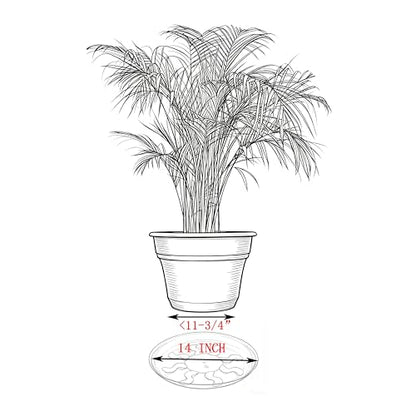 14 inch Black Flower Pot Saucers, 4 Pack - color: Black, size: 14 inch